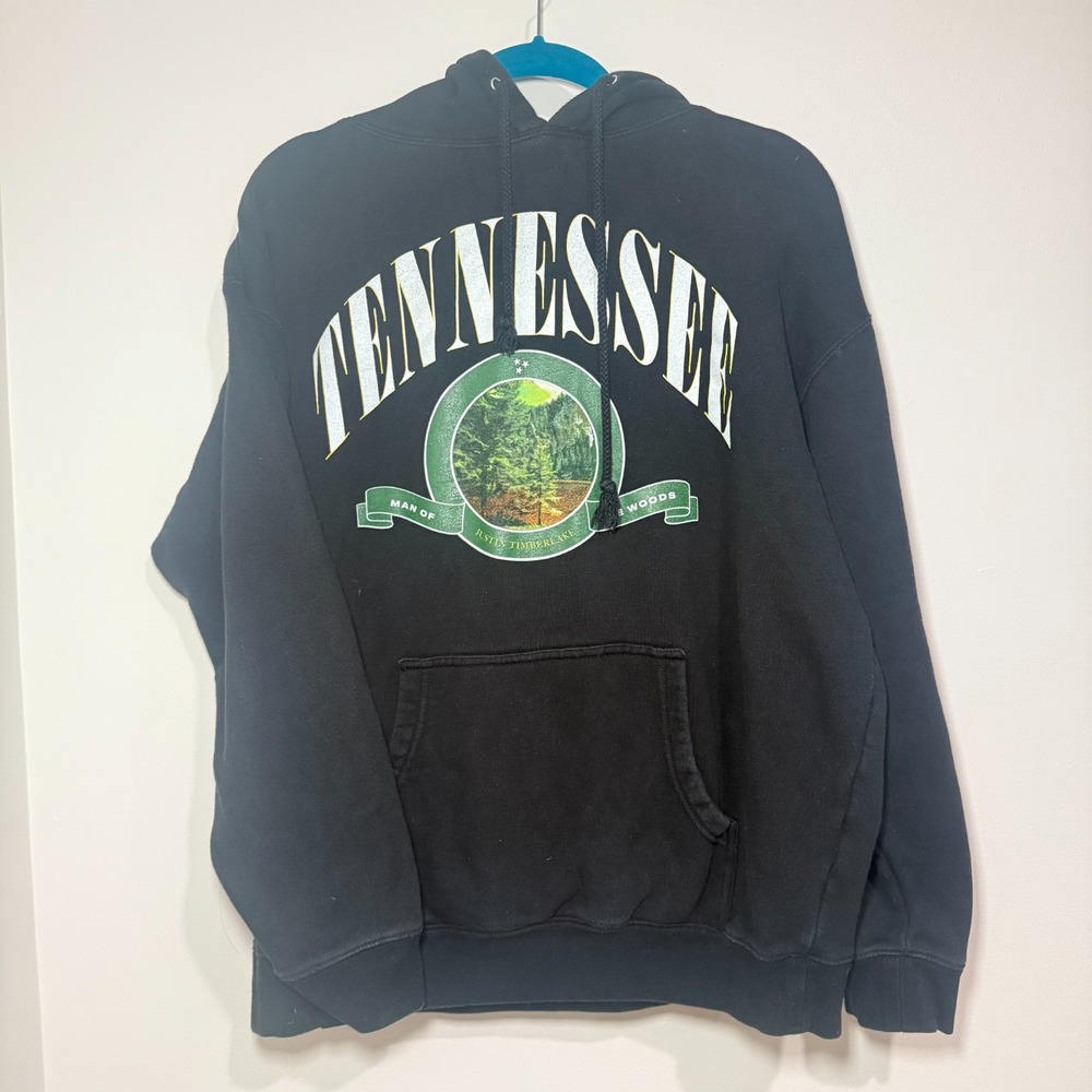 Justin Timberlake Man of The‎ Woods Tour Tennessee Hoodie Size L Black RARE